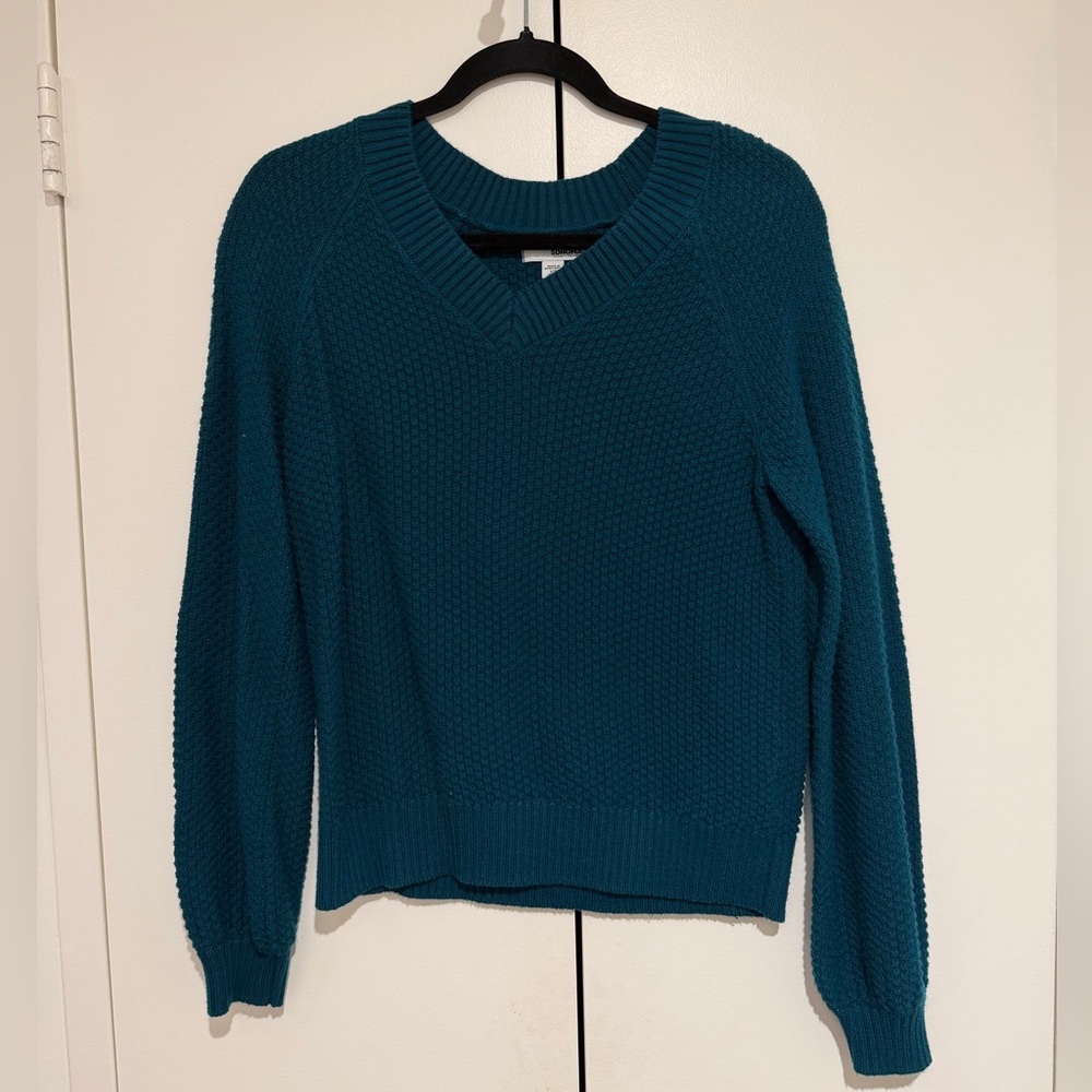 XS Sonoma Teal V-Neck Women's Sweater
